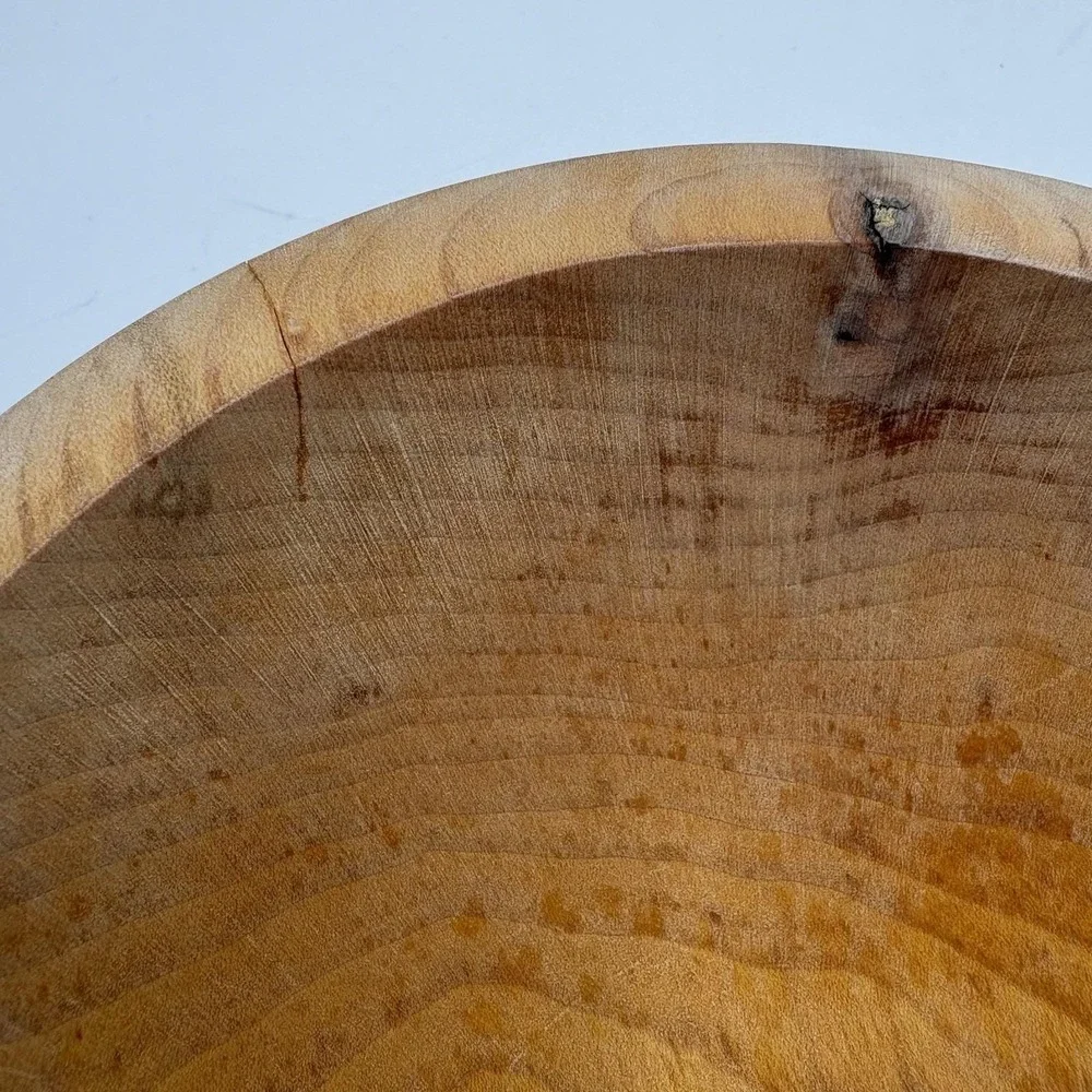 Handcarved Spalted Wooden Bowls‎ Oval Salad Set Of 4 Handcrafted MCM 7x8